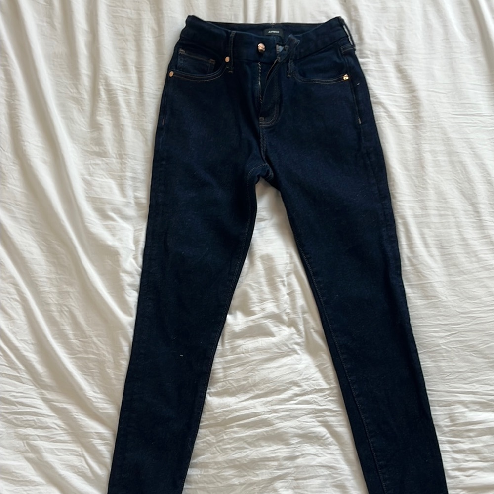 Express dark skinny jeans